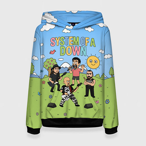 Женская толстовка System of a Down, мультяшный / 3D-Черный – фото 1