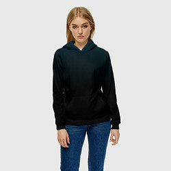 Толстовка-худи женская Морская глубина в чёрном, цвет: 3D-черный — фото 2