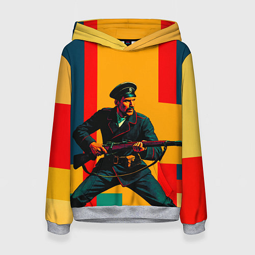 Женская толстовка Белогвардеец поп-арт / 3D-Меланж – фото 1