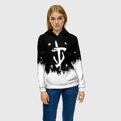 Толстовка-худи женская Doom winter wild, цвет: 3D-белый — фото 2