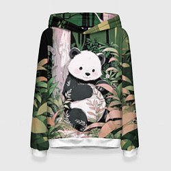 Женская толстовка Панда в лесу