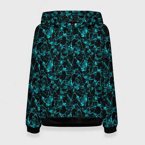 Женская толстовка Голубой с черным абстрактный узор / 3D-Черный – фото 1