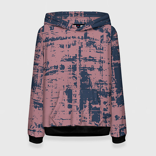 Женская толстовка Текстура с потертостями сине-розовая / 3D-Черный – фото 1