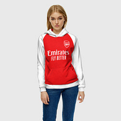 Толстовка-худи женская Арсенал Лондон домашняя форма 2025 2026, цвет: 3D-белый — фото 2