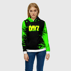 Толстовка-худи женская Dayz кислотное краски логотип, цвет: 3D-белый — фото 2