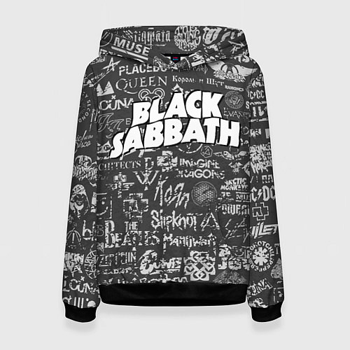 Женская толстовка Black Sabbath pattern / 3D-Черный – фото 1
