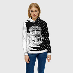 Толстовка-худи женская Liverpool текстура спорт, цвет: 3D-белый — фото 2