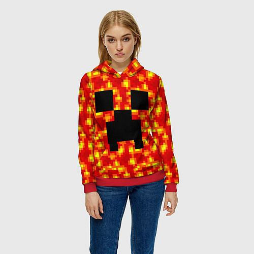 Женская толстовка Лавовый крипер / 3D-Красный – фото 3