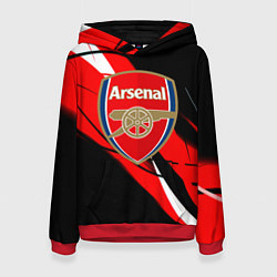 Толстовка-худи женская Arsenal абстракция полосы, цвет: 3D-красный