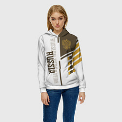 Толстовка-худи женская Герб России, цвет: 3D-белый — фото 2