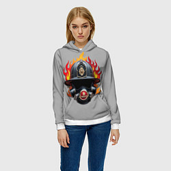 Толстовка-худи женская Пожарник, цвет: 3D-белый — фото 2