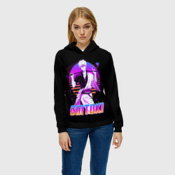 Толстовка-худи женская Гинтама ретро, цвет: 3D-черный — фото 2