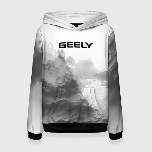 Женская толстовка Geely на сером абстрактном фоне / 3D-Черный – фото 1