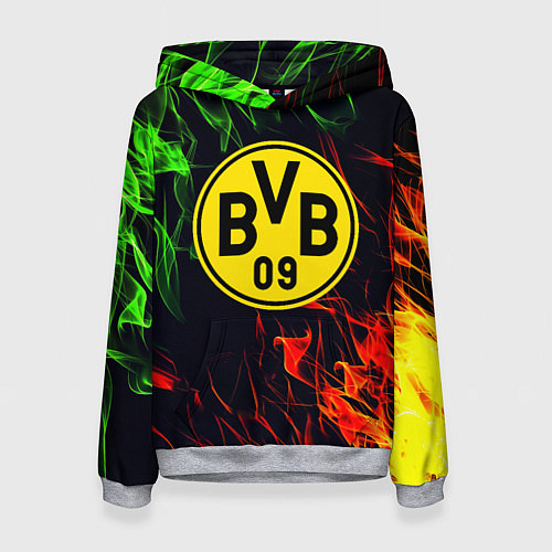 Женская толстовка Borussia flame toxic / 3D-Меланж – фото 1