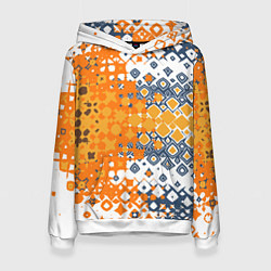 Толстовка-худи женская Геометрические разводы, цвет: 3D-белый