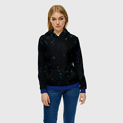 Толстовка-худи женская Color dark blue khaki, цвет: 3D-синий — фото 2