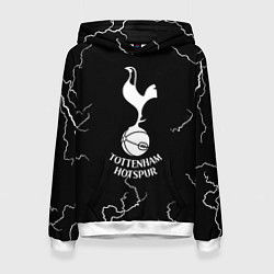 Толстовка-худи женская Тоттенхэм Хотспур молнии, цвет: 3D-белый