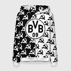 Толстовка-худи женская Borussia паттерн ссср, цвет: 3D-белый