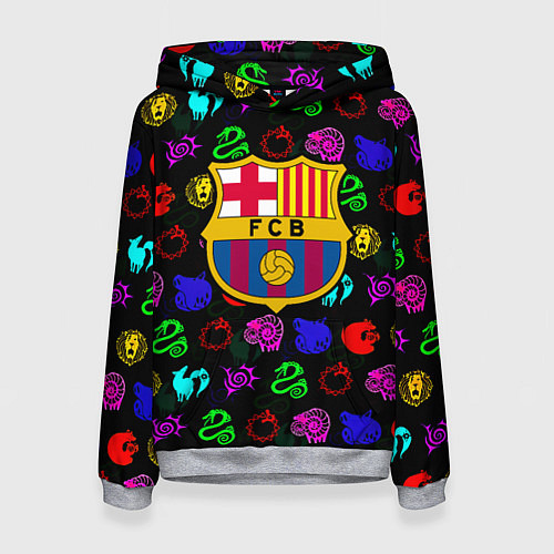 Женская толстовка Barcelona neon games logo / 3D-Меланж – фото 1