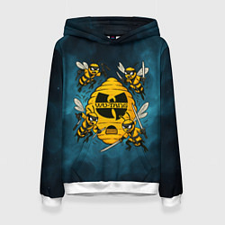 Толстовка-худи женская Wu-tang clan пчелы, цвет: 3D-белый
