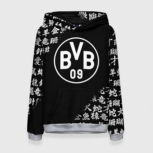 Женская толстовка Borussia китайские символы текстура / 3D-Меланж – фото 1