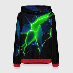 Толстовка-худи женская Neon green glow, цвет: 3D-красный