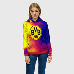 Толстовка-худи женская Borussia космические краски, цвет: 3D-красный — фото 2