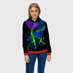 Толстовка-худи женская Neon tile, цвет: 3D-красный — фото 2