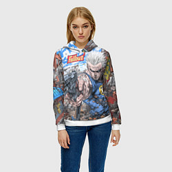 Толстовка-худи женская Fallout комиксный стиль, цвет: 3D-белый — фото 2