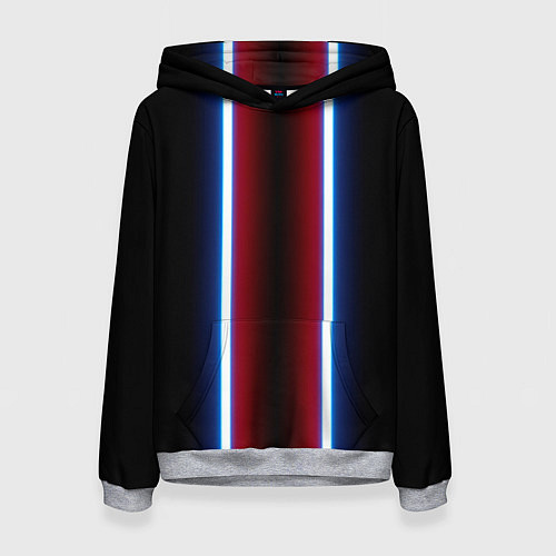 Женская толстовка Color white blue red neon / 3D-Меланж – фото 1