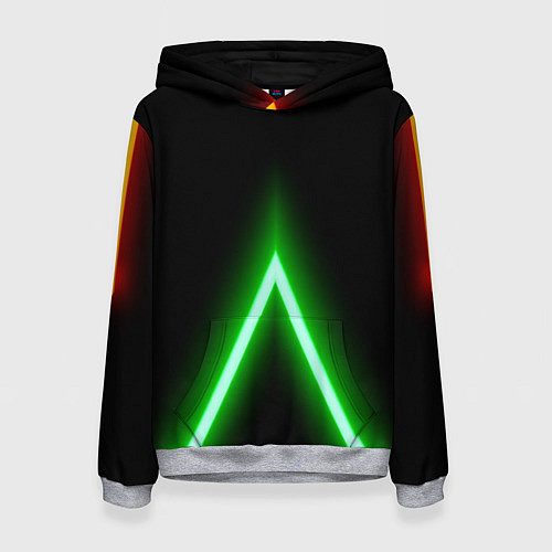 Женская толстовка Color neon green / 3D-Меланж – фото 1