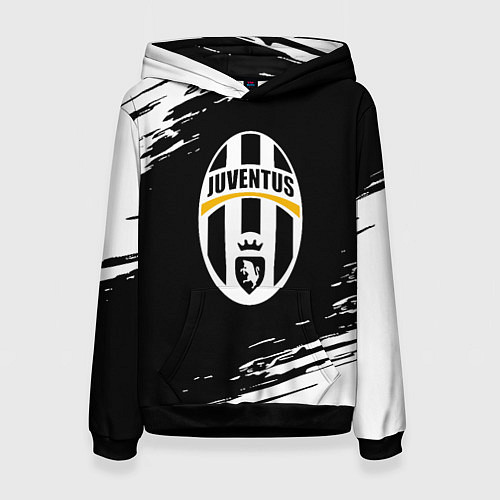 Женская толстовка Juventus краски штрихи текстура / 3D-Черный – фото 1