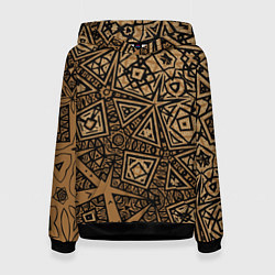 Толстовка-худи женская Золотая метаморфоза на черном, цвет: 3D-черный