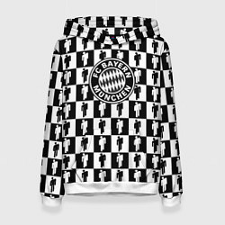 Толстовка-худи женская Бавария Мюнхен люди паттерн текстура, цвет: 3D-белый