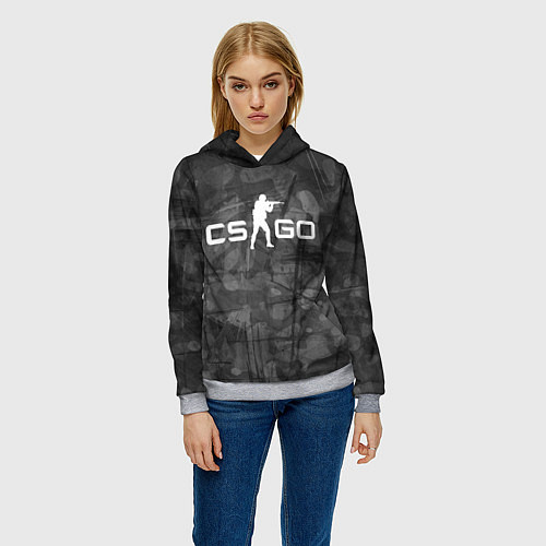 Женская толстовка Эмблема CS GO / 3D-Меланж – фото 3