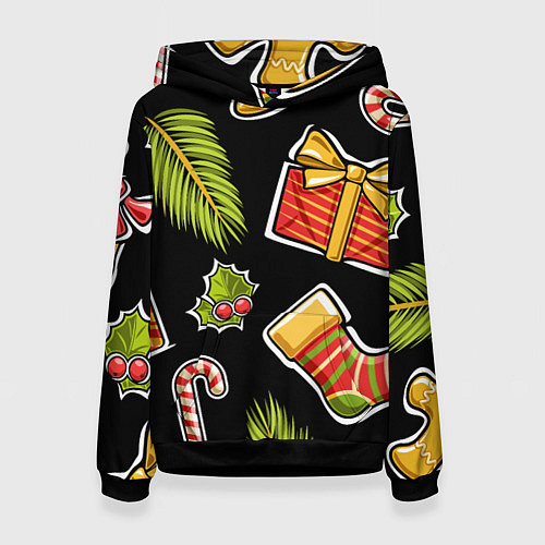 Женская толстовка Рождественский вайб / 3D-Черный – фото 1