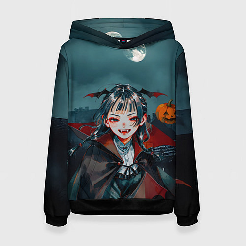 Женская толстовка Вампирша МаоМао - Монолог Фармацевта аниме Хэллоуи / 3D-Черный – фото 1