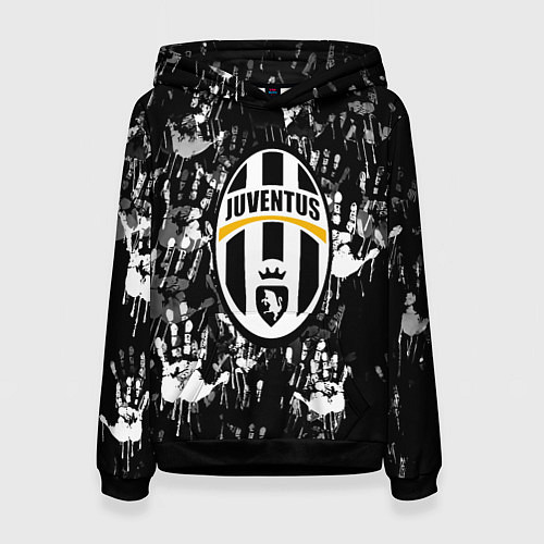 Женская толстовка Ювентус текстура руки краски / 3D-Черный – фото 1