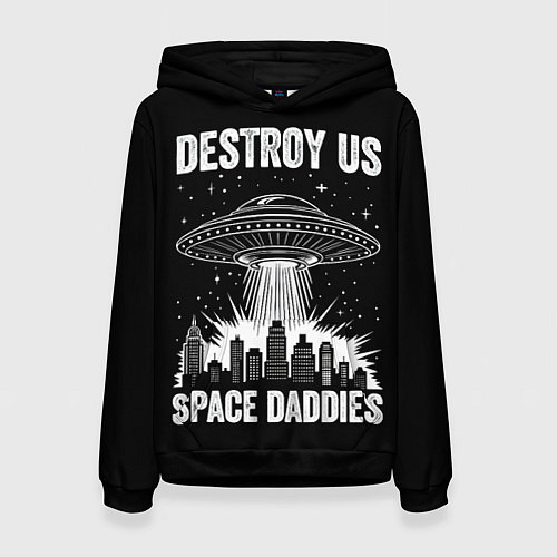 Женская толстовка Нападение нло / 3D-Черный – фото 1