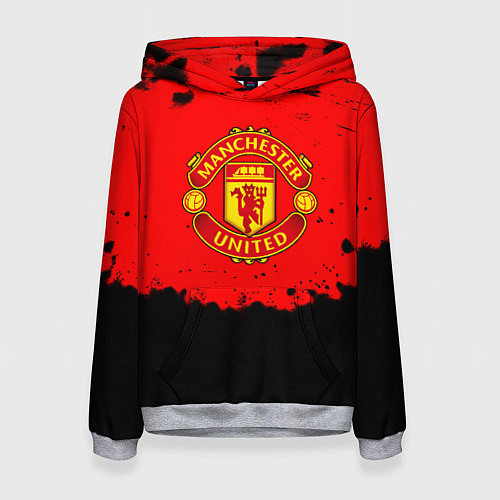Женская толстовка Манчестер Юнайтед краски брызги / 3D-Меланж – фото 1