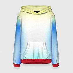 Толстовка-худи женская Color yellow blue white, цвет: 3D-красный