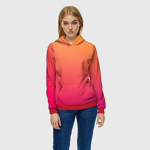 Женская толстовка Color orange pink / 3D-Красный – фото 3