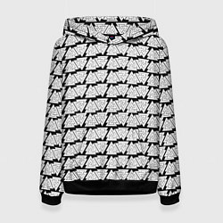 Толстовка-худи женская Символы валькнут как защитная кольчуга, цвет: 3D-черный