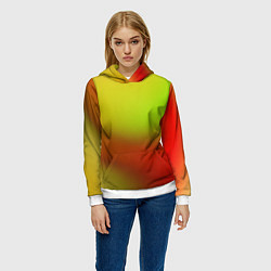 Толстовка-худи женская Color multicolored gradient, цвет: 3D-белый — фото 2
