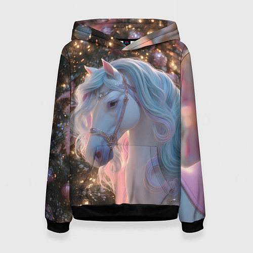 Женская толстовка Лошадь символ 2026 года / 3D-Черный – фото 1