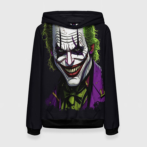Женская толстовка Улыбающийся Джокер / 3D-Черный – фото 1