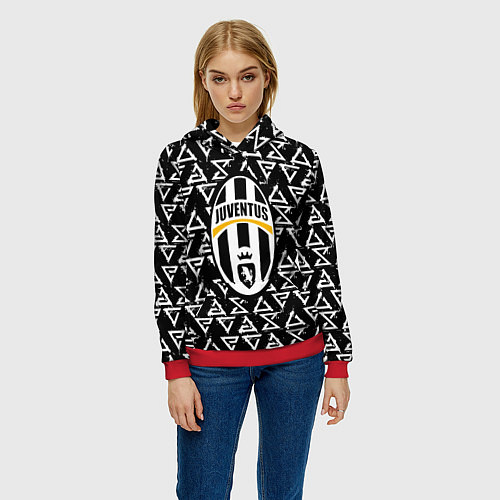 Женская толстовка Juventus pattern Witcher / 3D-Красный – фото 3