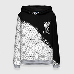 Толстовка-худи женская Liverpool краски текстура геометрия, цвет: 3D-меланж