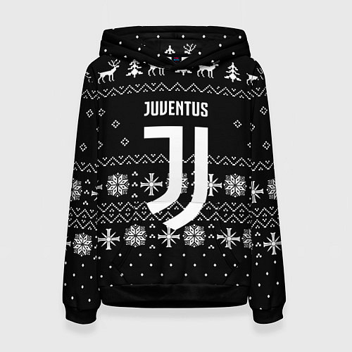 Женская толстовка Ювентус новый год текстура / 3D-Черный – фото 1