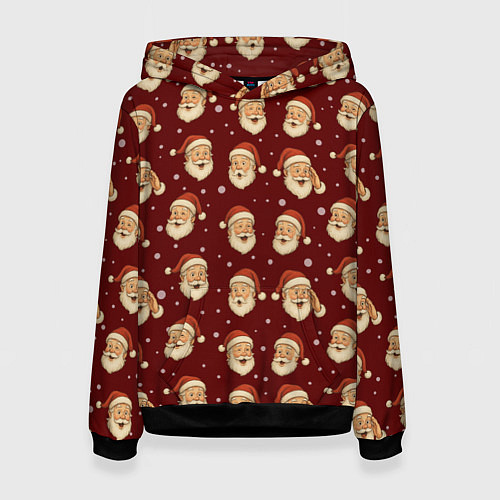 Женская толстовка Паттерн с Сантой / 3D-Черный – фото 1